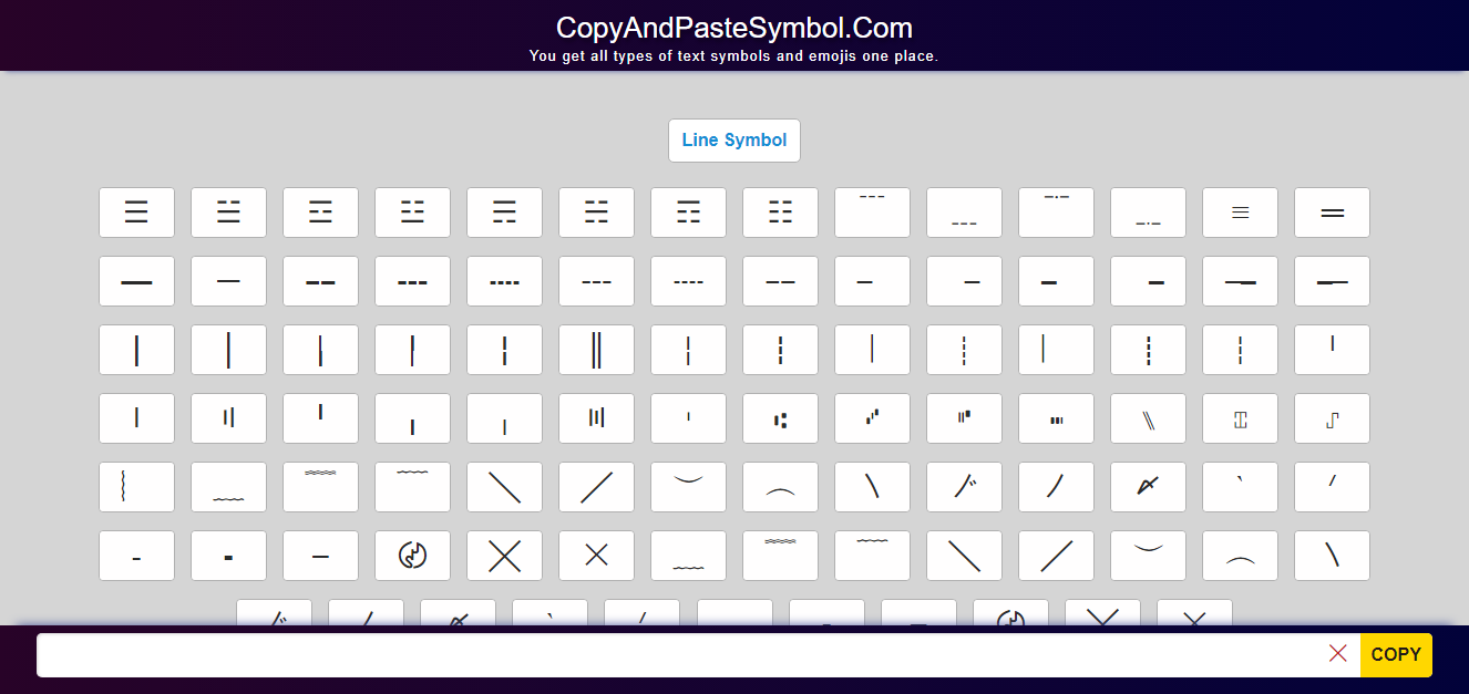 Lines Symbol to copy and paste