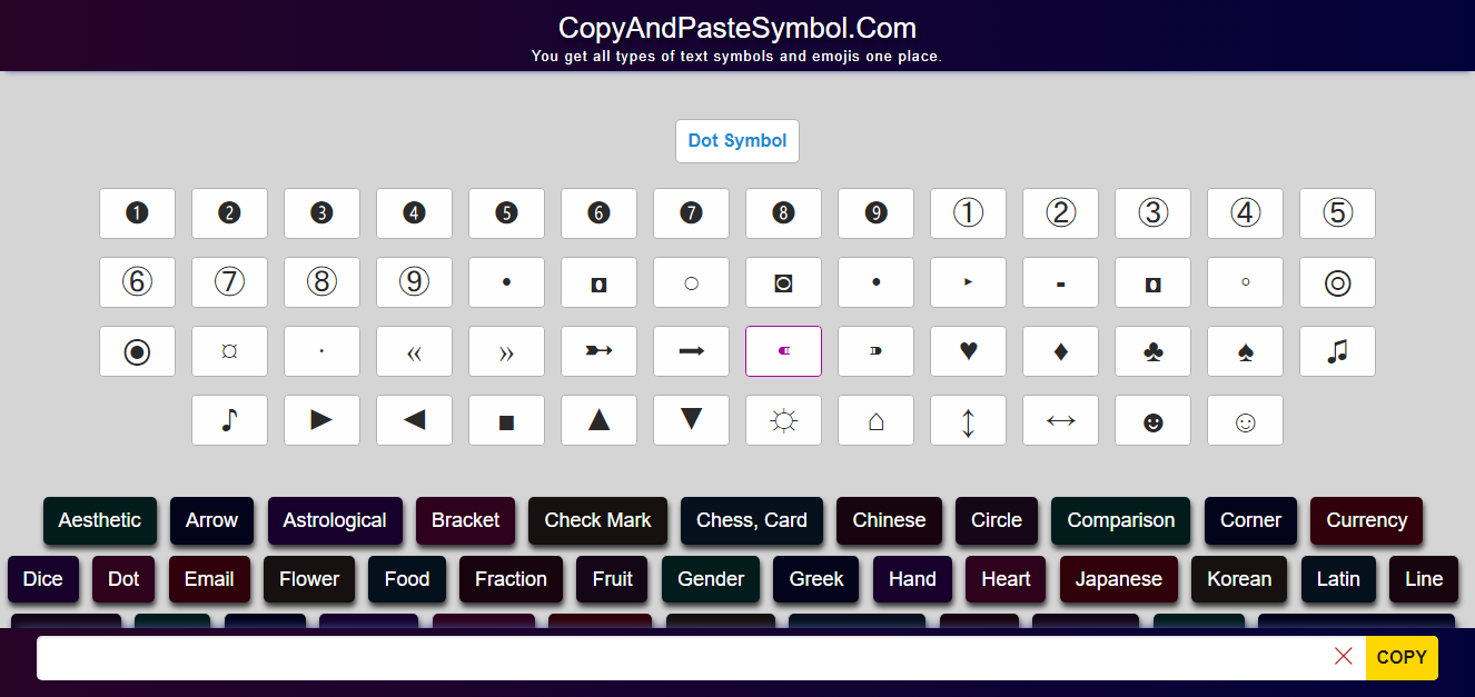 Bullet Points Symbol to copy and paste